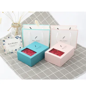 Hot-Sell Rose Paper Gift Box with PVC Window