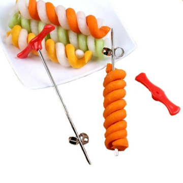 Manual Spiral Screw Slicer Plastic PP Handle + Stainless Steel Wire Potato Carrot Cucumber Vegetables Spiral Knife Carving Tools