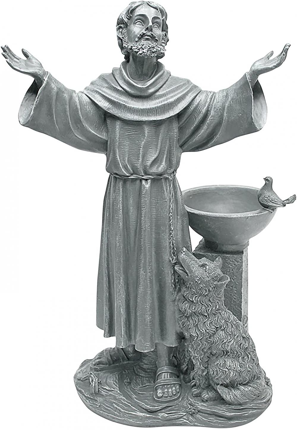 Bénédiction de Saint-François sculpture du jardin religieux