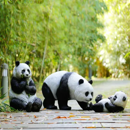 Garden decoration resin animal sculpture fiberglass panda statue