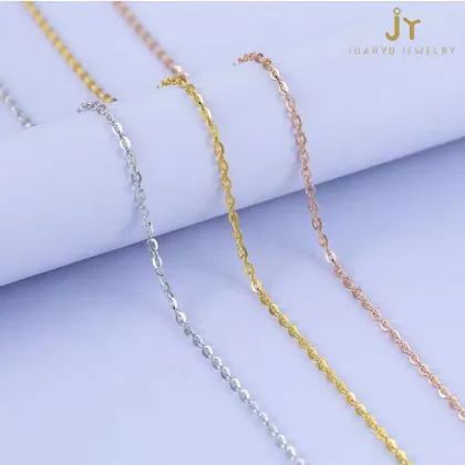 S925 Sterling Silver and 18K Gold Plated Jewelry: Simple Cross, Chopin Box, and O Chain Necklaces for Wholesale