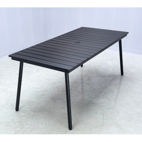 Iron-Plastic Wood Outdoor Table in Dark Gray