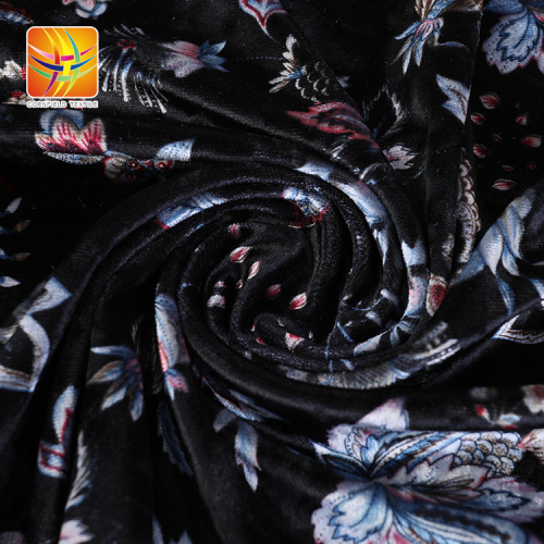 Floral Velour Velvet Fabric Untuk Gaun