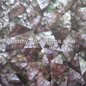 Crazy crackle black lip seashell mosaic backing wall table top