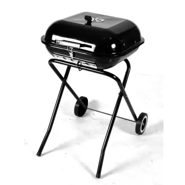 Portable Barbecue Grills Foldable Leg Two Wheels Bbq Grill Camping Bbq Charcoal Grill