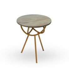 American-style stainless steel hemispherical side table