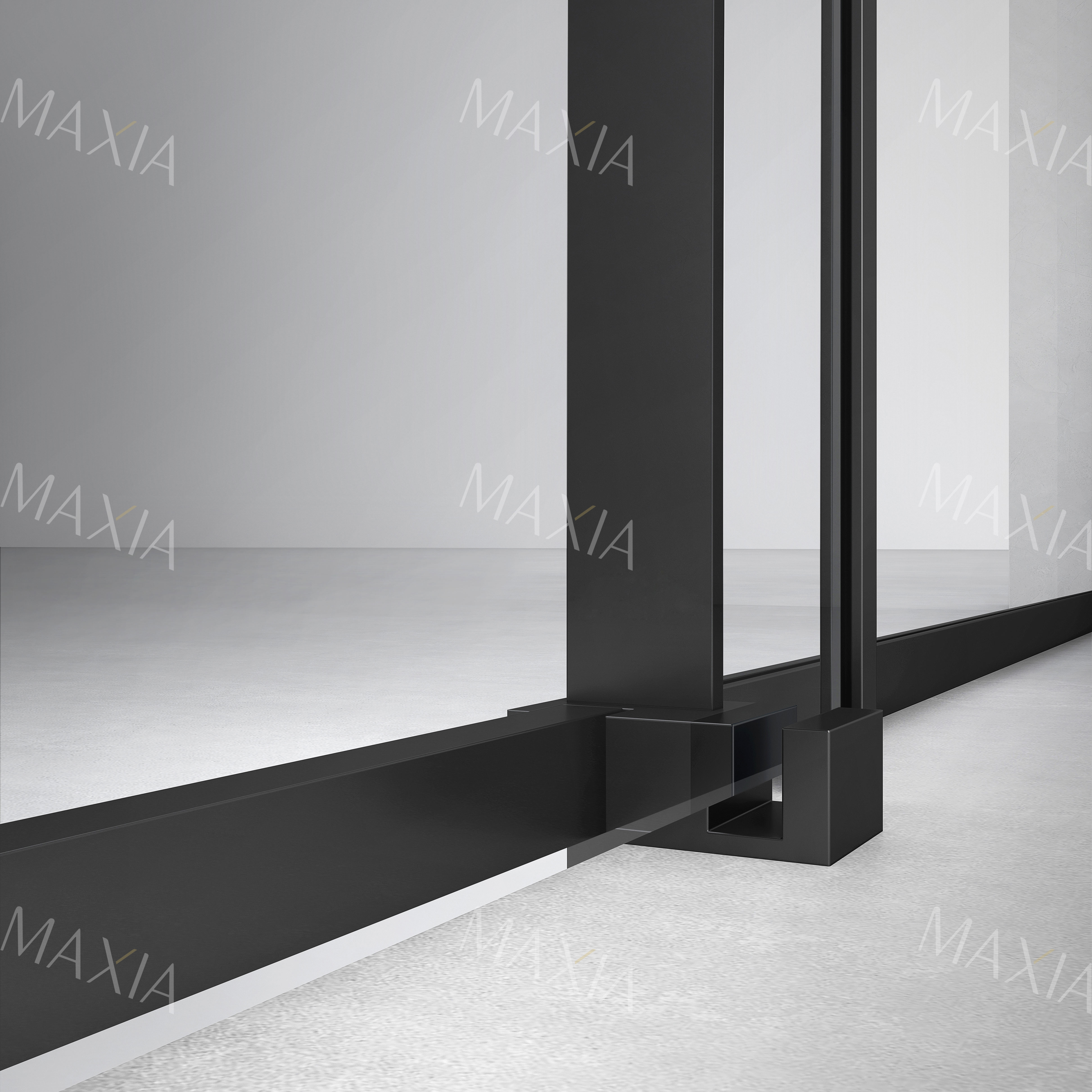 Черный один фиксированный и один подвижный скользящий экран