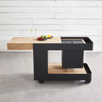 Wood Furniture: Movable Multifunction Food Trolley with Ice Bucket
