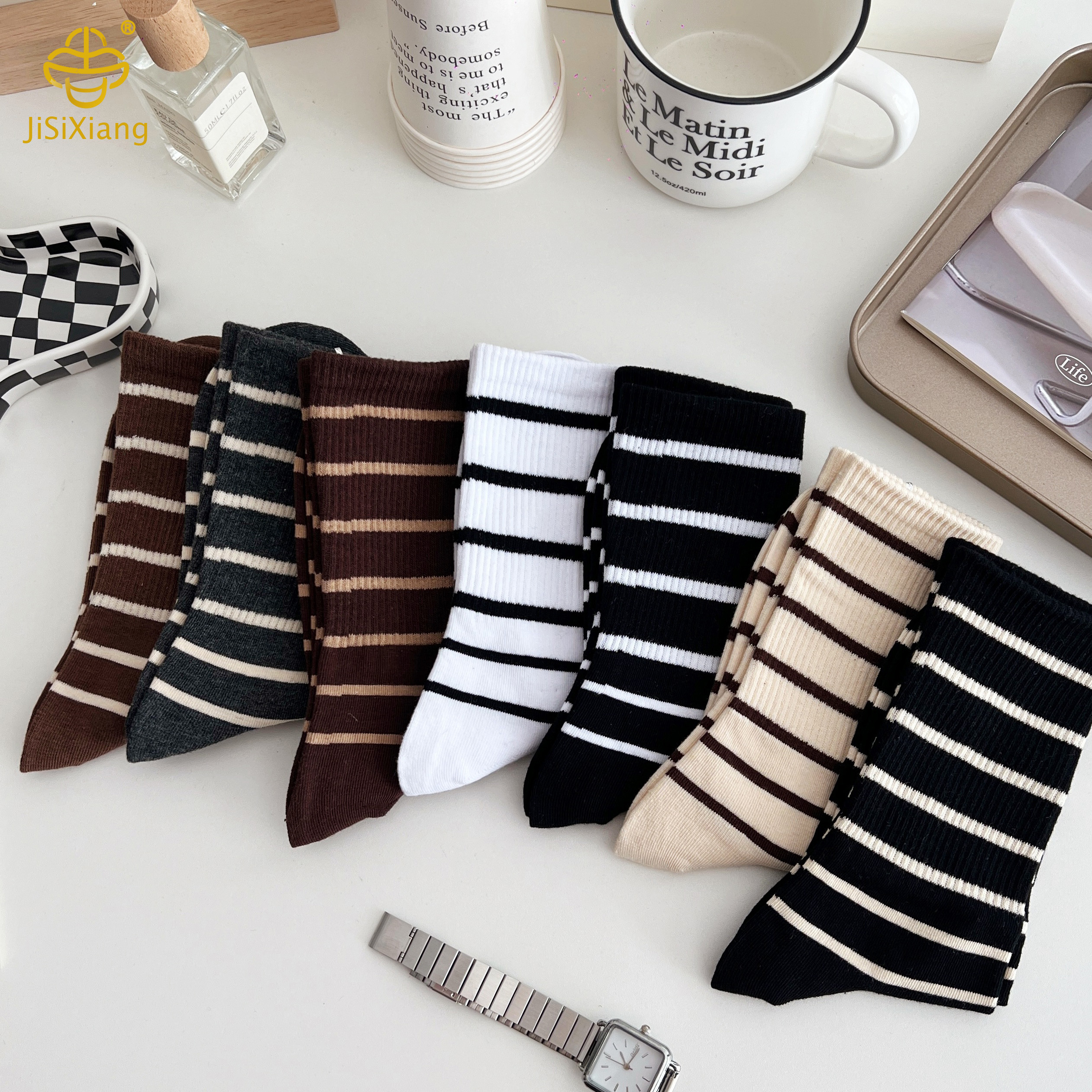 Maillard striped tube socks