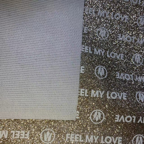 printed glitter leather with stretch backing newly samples