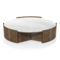 Mesa de café de madera redonda