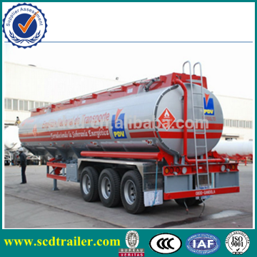 CIMC 3 axles 45tons 12wheeler 42CBM New Condition fuel tank with handrail for sale
