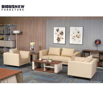 Nordic Modern Chinese Style 6 Seater Leather Office Sofa Set