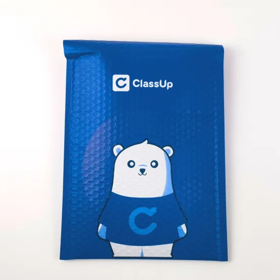 Custom Printed Blue Poly Bubble Mailers
