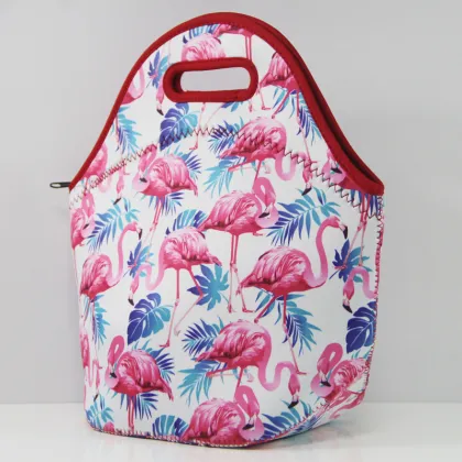 Flamingo Neoprene Lunch Tote Bags