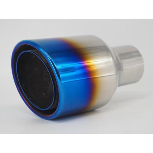 Angle Cut Blue Plating Double Wall Exhaust Tip