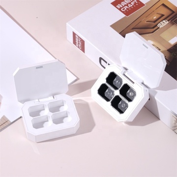 Magnetic Nail Gel Polish Compact with 4 Wells in Square Case