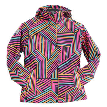 Ski jackets, 150 x 150D twill printed pongee with PU coating, comfortable and waterproof