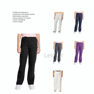 Custom Logo Cotton Petite Sweatpants with Open Bottom in Regular Petite Sizes