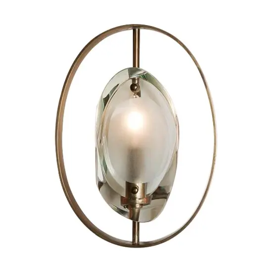 INSHINE Round Metal White Glass Wall Lamp
