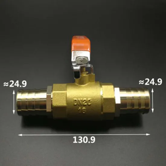 25mm Hose Barb Two Way Brass Shut Off Ball Valve For Fuel Gas Water Oil Air
