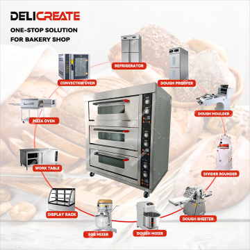 Industrial Bakery Equipment: 3 Deck 6 Tray Gas Deck Oven for Cakes, Buns, and Bread