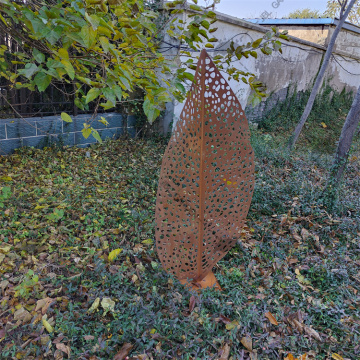Escultura de folha de renda decorativa de aço Corten