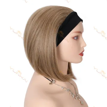 Glueless headband wig machine made Bob natural hair wigs vendor Straight Short hair Bob heap synthetic hair wig for black women
