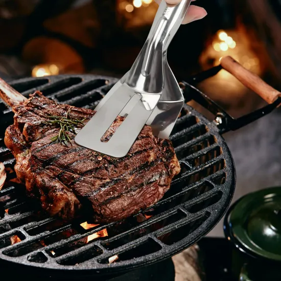 304 Kitchen Tongs Premium Stainless Steel Multipurpose Gripper Bread Clip Steak Clamps Fried Steak Clamp Beefsteak Barbecue Tong