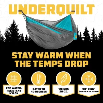 Single Double Underquilt Insulated Synthetic Swing Hanging Bed Camping Hammock