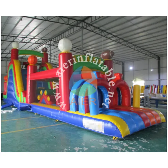 2016 Aier guangzhou kids&football inflatable obstacle / inflatable sport equipment for kids