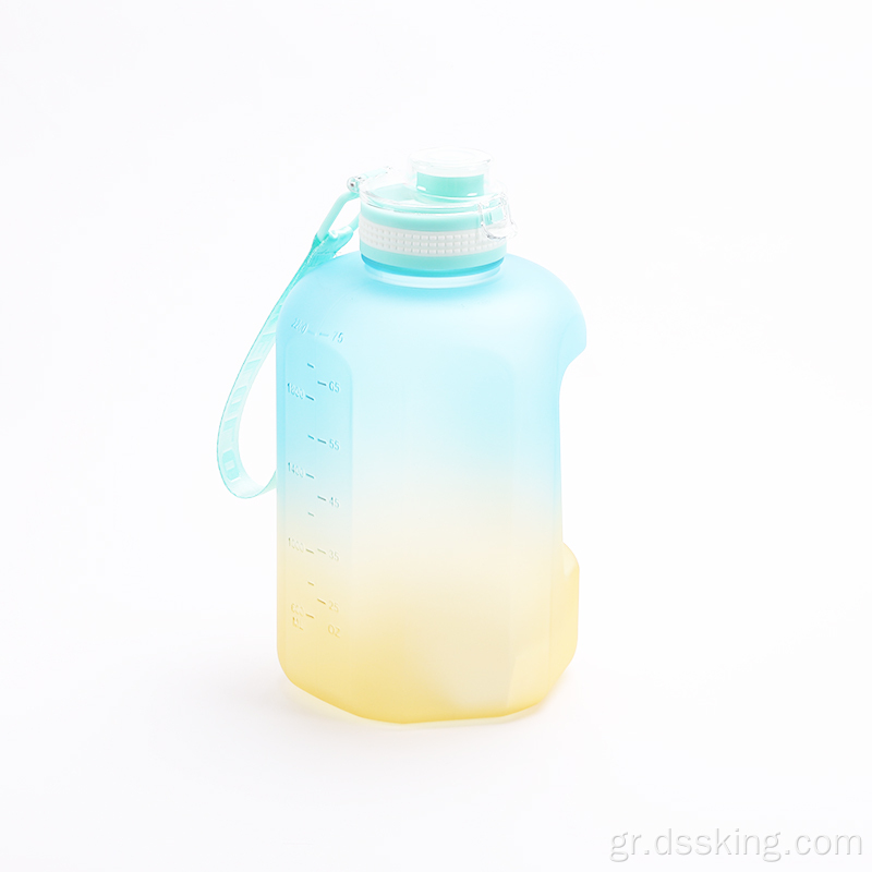 2022 Νέος σχεδιασμός BPA Δωρεάν Sport Πλαστική κατανάλωση 2 λίτρων μπουκάλι νερό 2L με κατασκευαστή χρόνου