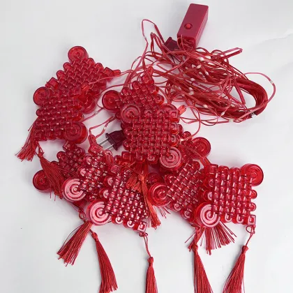 Chinese Knot Red Lantern LED String Lights for Chinese New Year and Christmas Decoration
