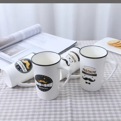 mustache ceramics mug