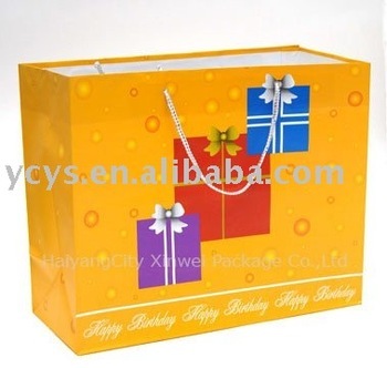 colour printing shopping paper bag & paper gift hand bag
