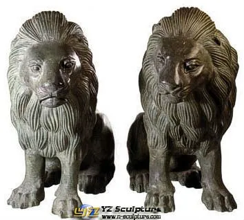Elegant Brass Lion Fountains