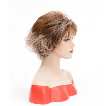 wholesale short light brown hair synthetic wigs natural wave and kinky curly synthetic hair wigs for women