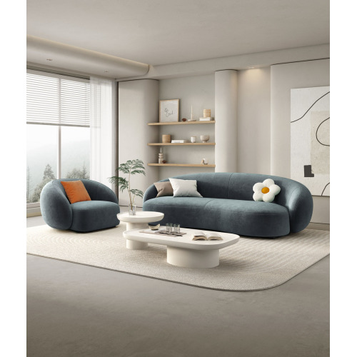 Изогнутый диван из кешью для современной гостиной