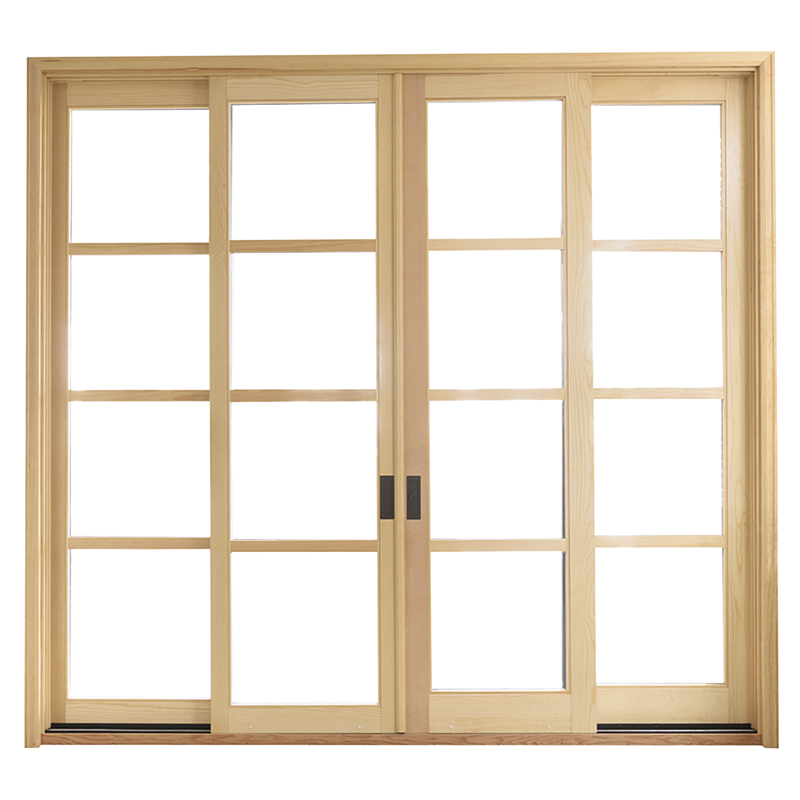 Puertas corredizas de madera y vidrio
