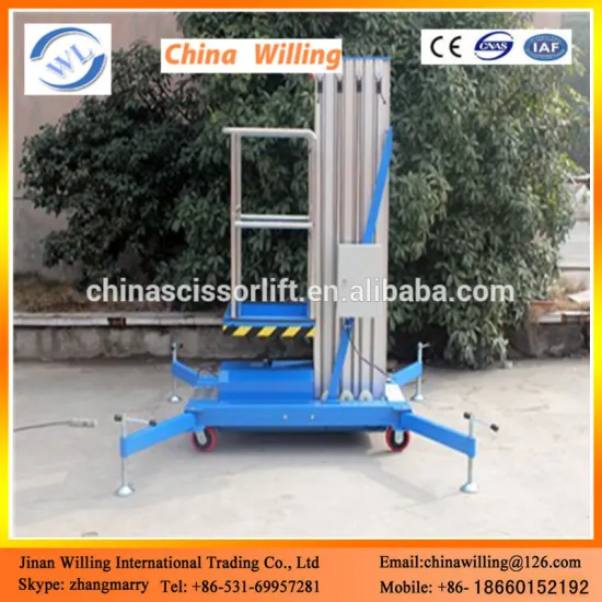 Telescopic aerial aluninum work lift table for man