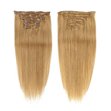 Cheap 100% Full Head Virgin Human Hair Brown Blonde Clip In Hair Extensions