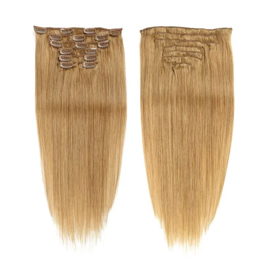 Wholesale Top Natural Remy Blonde Brown 100% Human Hair Clip In Hair Extensions For White Women