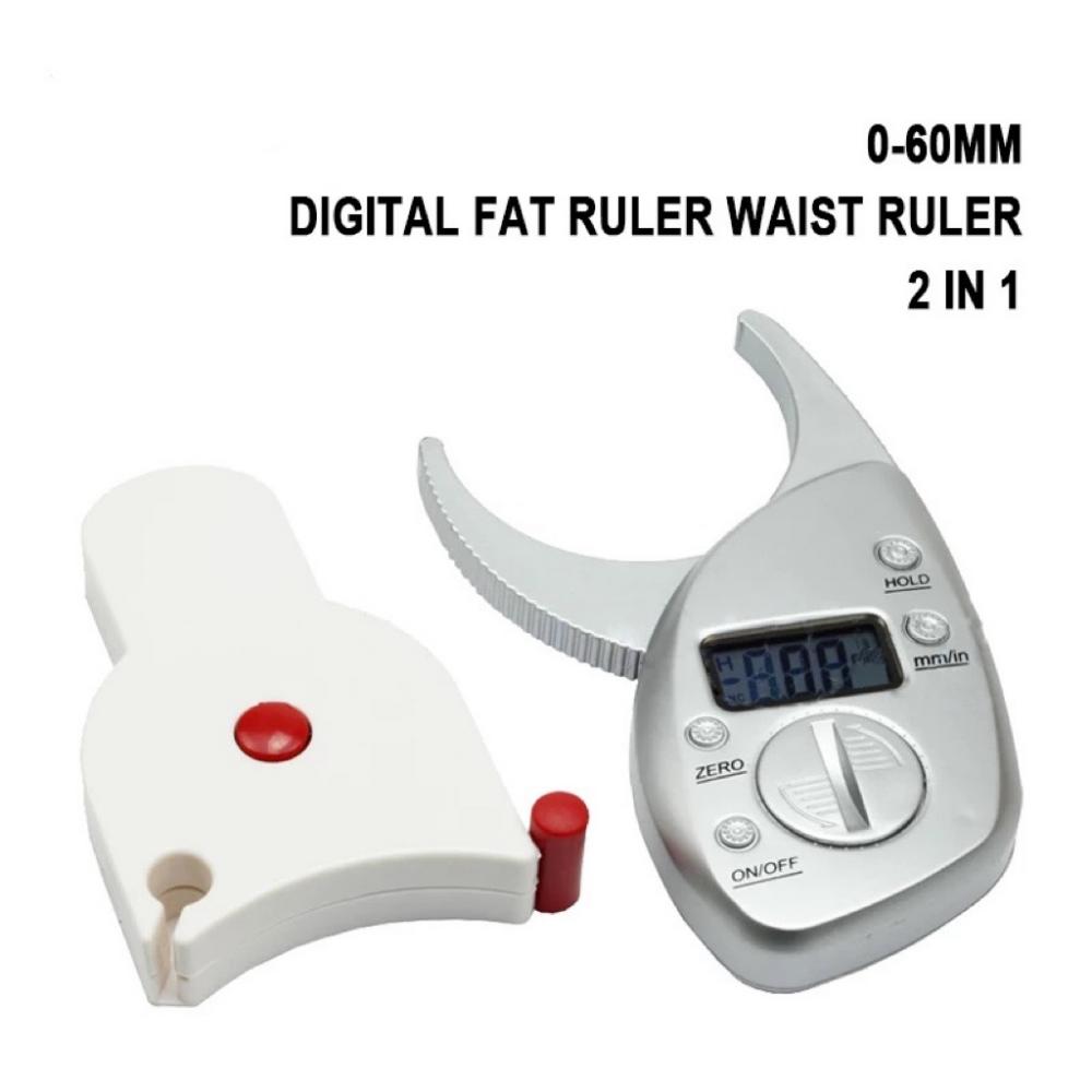 Digital body fat caliper and body measure tape