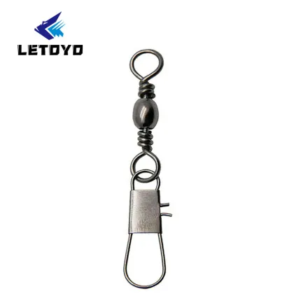 LETOYO Ballbearing Swivel Fishing Barrel Swivels with Interlock Snap