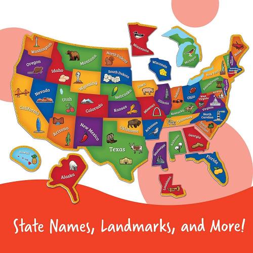 Amazon Hot Selling Custom Kids Educational Das United States Map Puzzle Eva Schaum Magnetische Puzzle