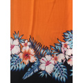 Border Flower Polyester Bubble Crepe Printing Fabric