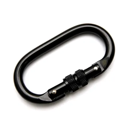 Strong Tensile Mountain Rock Climbing knot Screw Locking stainless steel hiking carabiner hook
