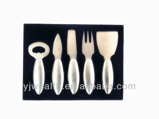 classic 5pcs stainless steel cheese tools set in hollow handle