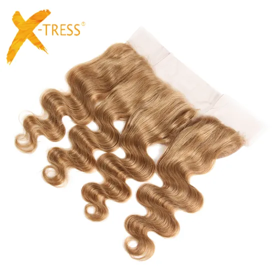 Brazilian Straight Human Hair closure Honey Blonde Brown Pre-Colored Human Hair Weave Bundles Remy Hair frontal