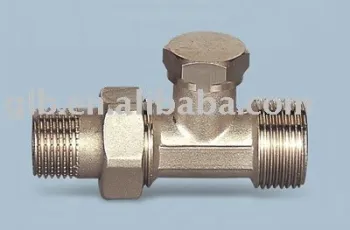 Straight radiator valve with lockshield